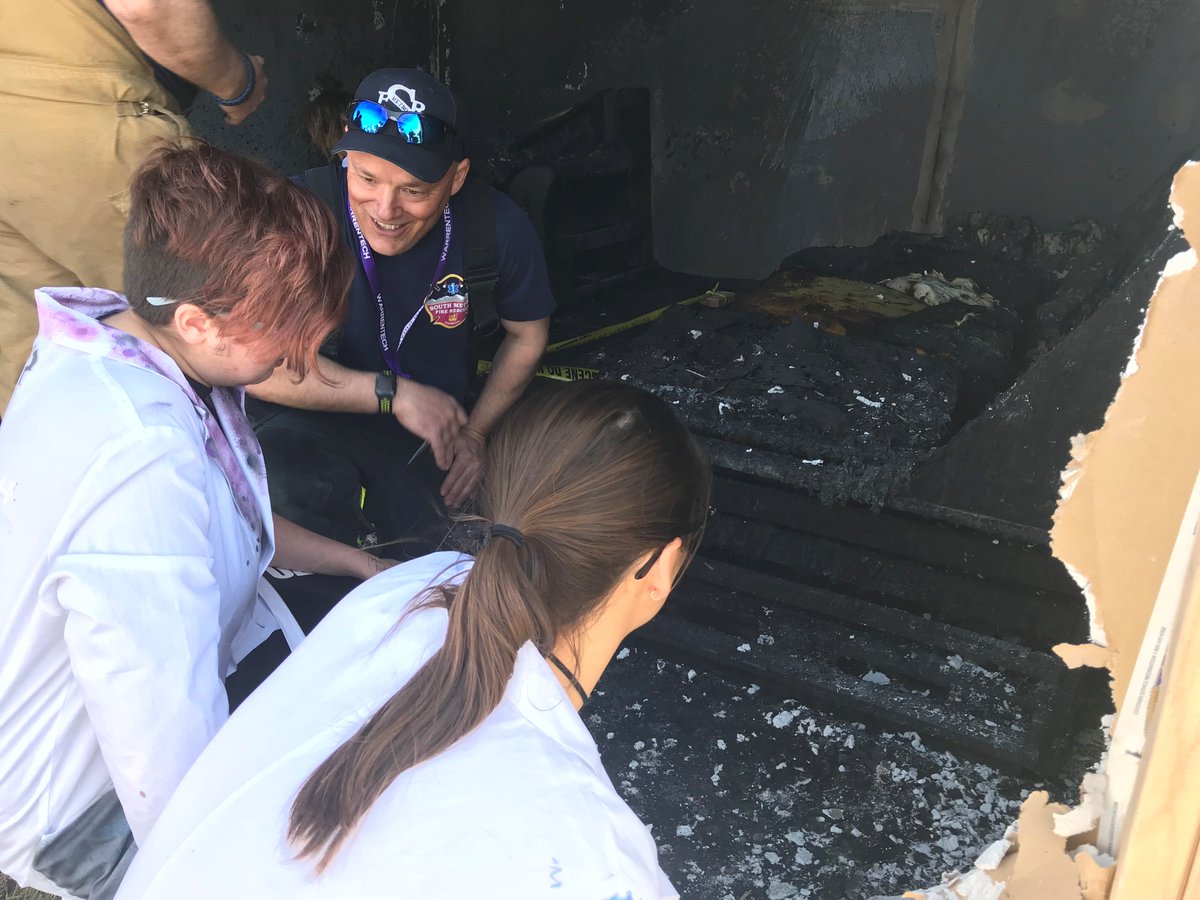 JeffcoSchoolsCo's tweet photo. Fire science, criminal justice, &amp; forensic science students @WarrenTechHS teamed up for their 2nd annual arson investigation to get some real world experience in arson crime scene investigation. These programs collaborated on 1 of the most dynamic learning events of the year. https://t.co/jVE6kubGta