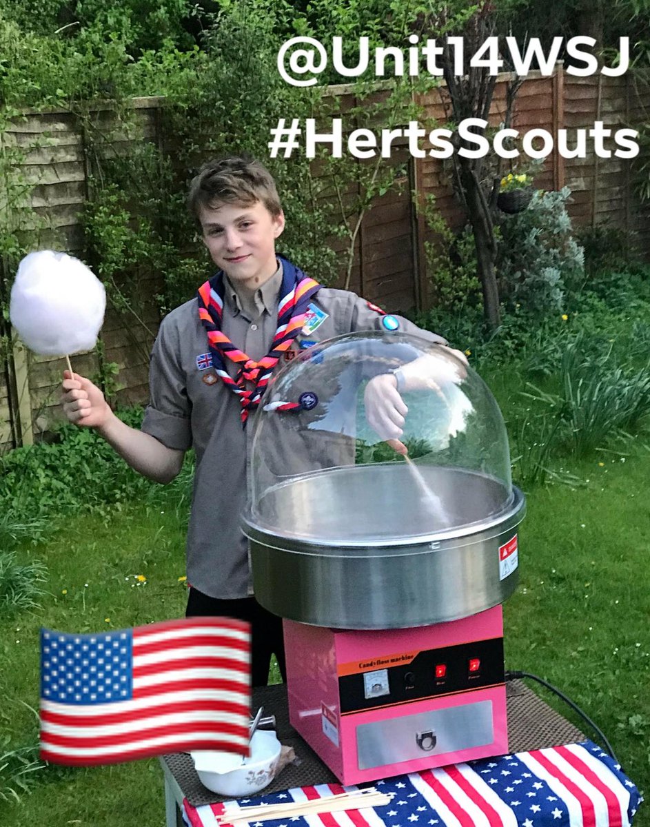 nickyjaneee's tweet photo. Timmy is representing Herts Scouts at the World Scout Jamboree in USA in 2019. 
He is fundraising by making Candy Floss! He has £3500 to raise... that’s a lot of candy floss.
If you know of any local Summer Fairs or other events please let us know. 
#HertsScouts #Unit14WSJ https://t.co/tZsSth4NVa