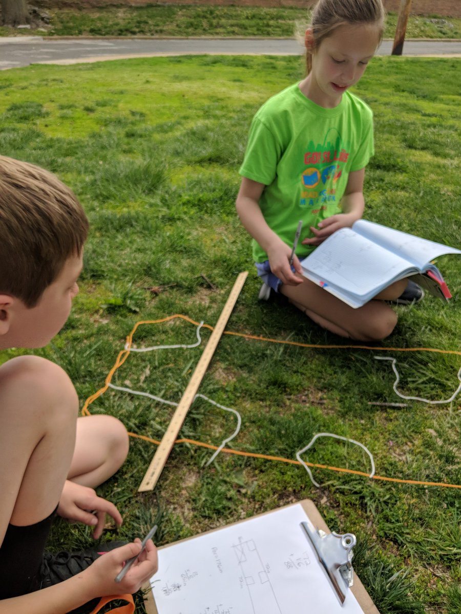 PayaSample's tweet image. The area and perimeter practice continued as we designed a yard space for fairies and aliens. Students added pools and patios and then determined how much sod they would need to put down.