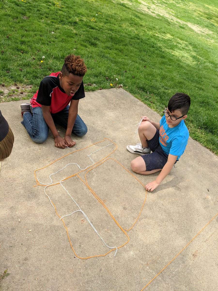 PayaSample's tweet image. The area and perimeter practice continued as we designed a yard space for fairies and aliens. Students added pools and patios and then determined how much sod they would need to put down.