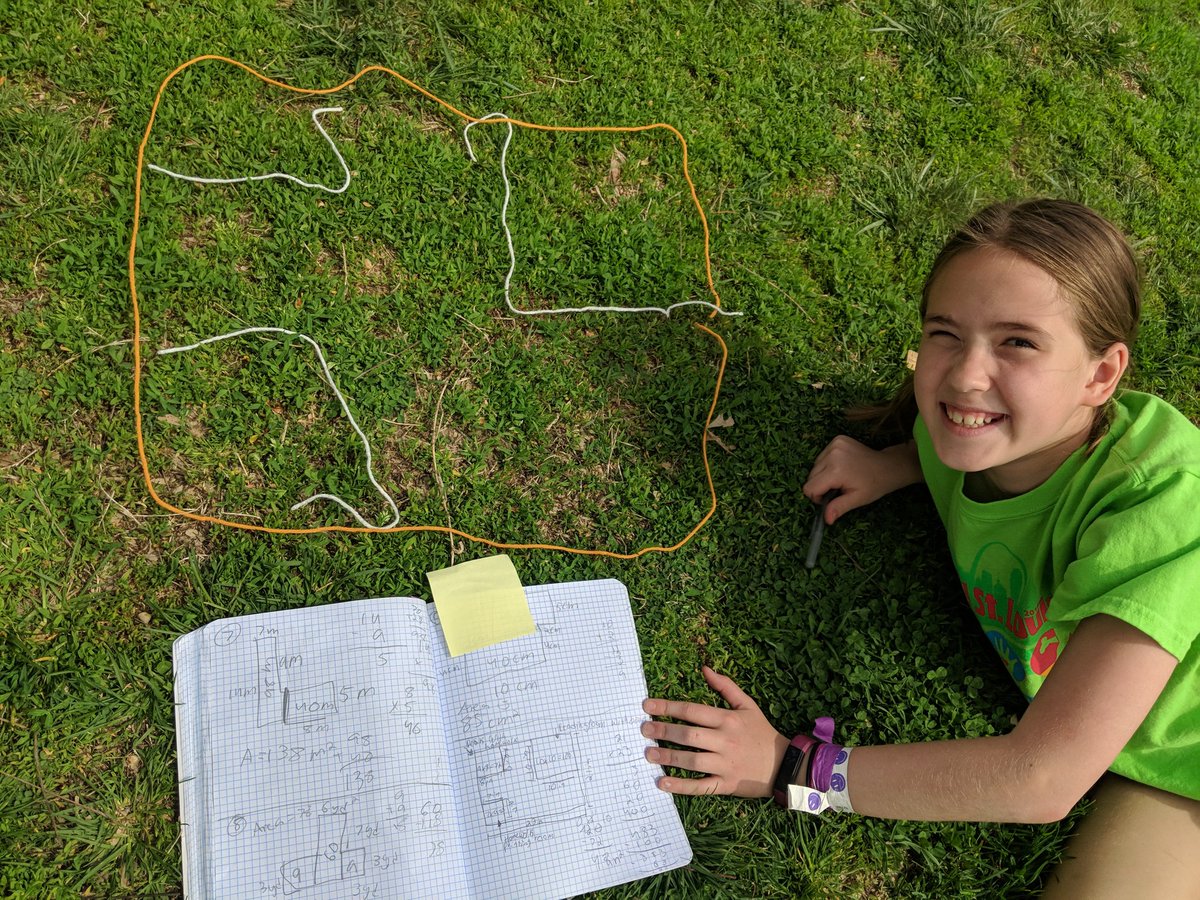PayaSample's tweet image. The area and perimeter practice continued as we designed a yard space for fairies and aliens. Students added pools and patios and then determined how much sod they would need to put down.