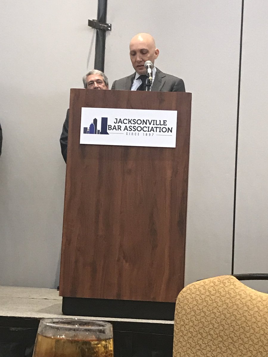 JaxGunster's tweet photo. @FreedToBe is surprised to win the @myjaxbar lawyer of the year award, then takes the podium to graciously accept.  We’re not surprised at all — well deserved congrats from us all! https://t.co/1bSg3aACzq