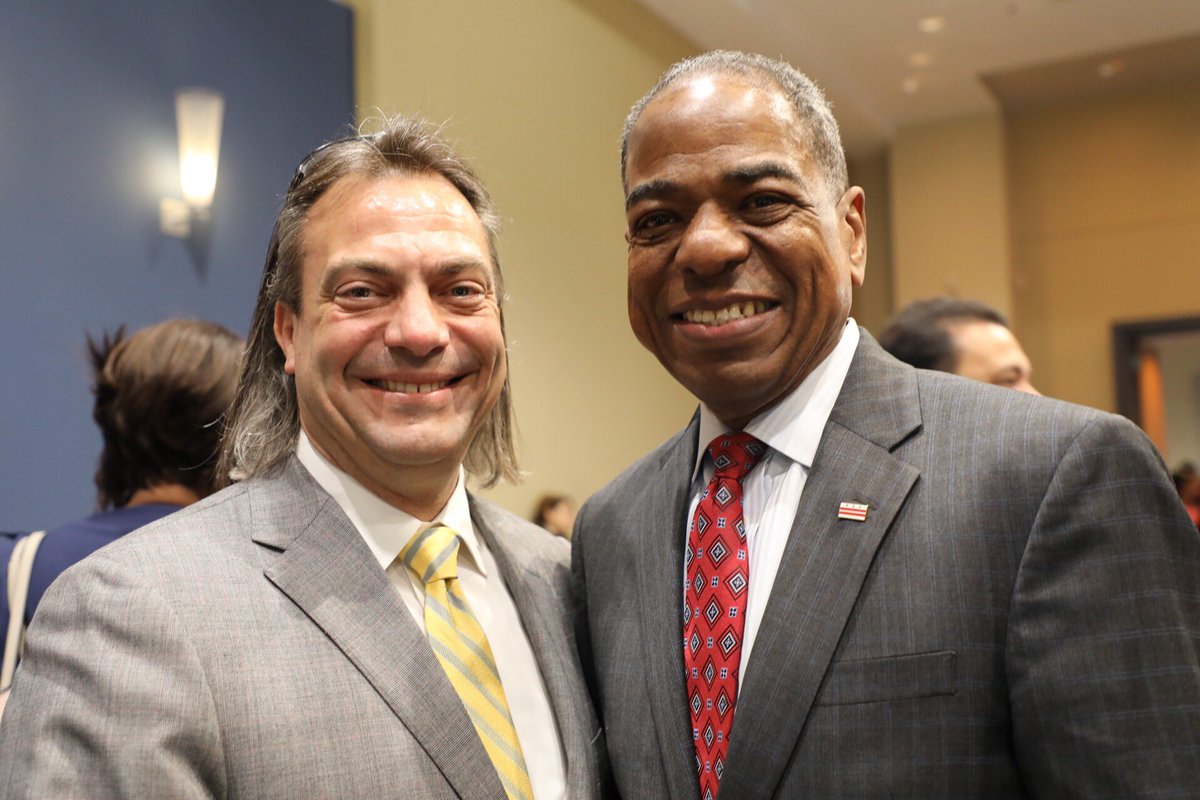 DCOCP's tweet image. OCP Director George Schutter is happy to work with the @DCChamber and @OrangeVo40 to let businesses know about District Government contracting opportunities. #DCSmallBizWeek #SmallBizDC