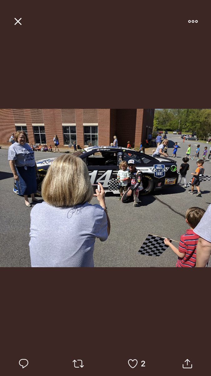 The things we do for our kids!  Cash and all his classmates raised a bunch of money for their preschool so we had a racing day.  Thanks <a href="/StewartHaasRcng/">Auxiliary Racing</a> for bringing up a show car for them to see. Lots of pictures and hilarious questions.  He even made me wear fire suit. 👍