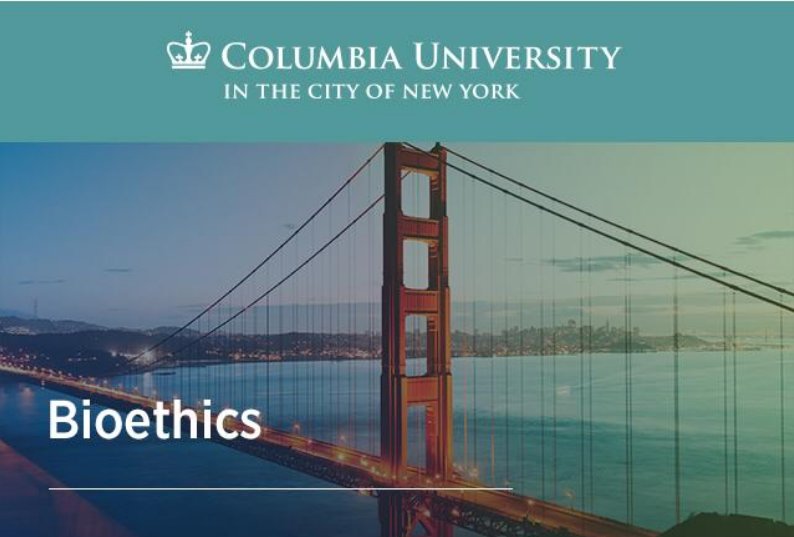 ColumbiaBioethx's tweet photo. We are pleased to invite you to upcoming events at San Francisco's Embarcadero Conference Center:

AI, BIG DATA, ETHICS &amp; HEALTH
5/7, 7-8pm PST (also livestreamed). Reception to follow. RSVP: https://t.co/J5KUU86ifq 

INFO SESSION
5/18, 6-8:30pm PST. RSVP: https://t.co/O9CNqRhLEp https://t.co/gfUmlomke8