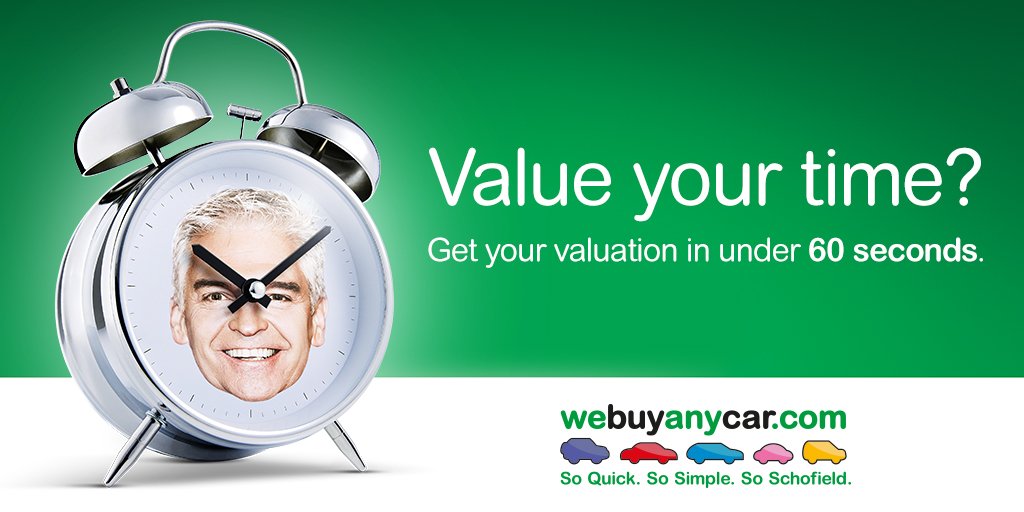 webuyanycar's tweet photo. Phil wouldn't waste his time, so neither should you. Get a free valuation for your car in under 60 seconds at https://t.co/m5YifeYBR1 π #BeMorePhil #SoSchofield https://t.co/38IxCKnpXU