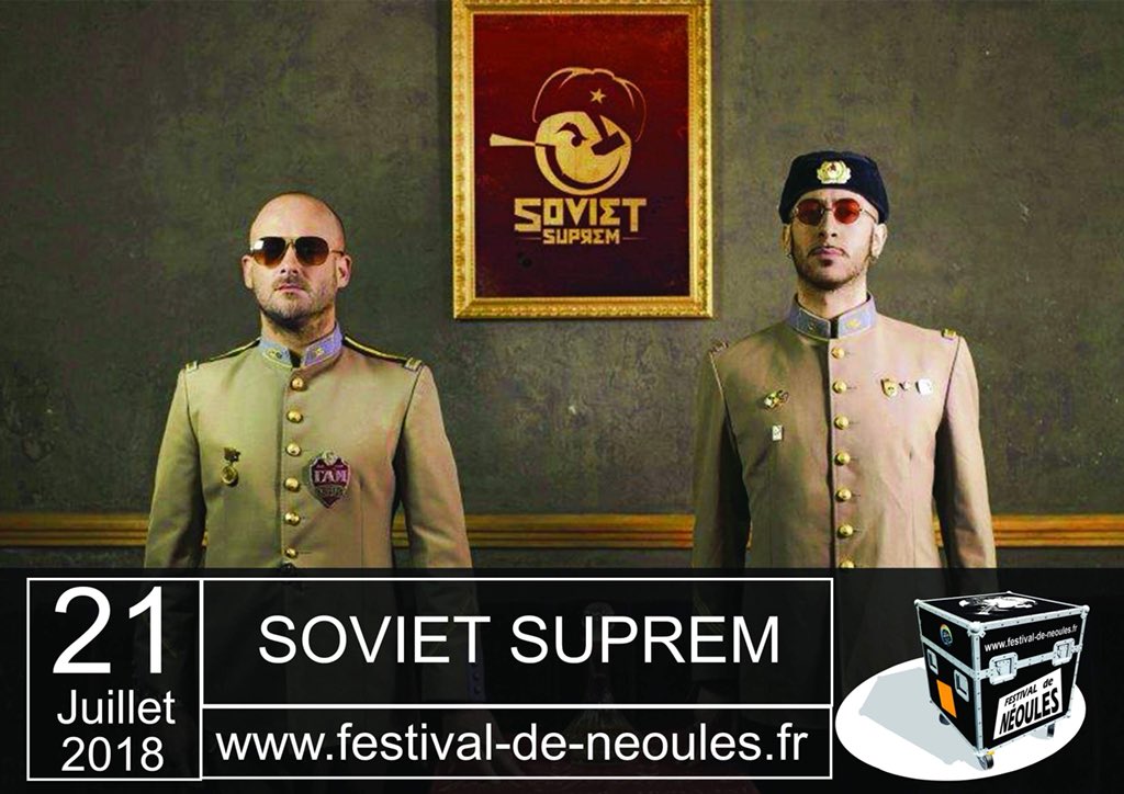 FNeoules's tweet photo. Programmation 2018 😍💪☀️
#festivaldeneoules2018         #Alborosie #Vanupie #SovietSuprem #RadikalGuru https://t.co/ogKmdVxepC