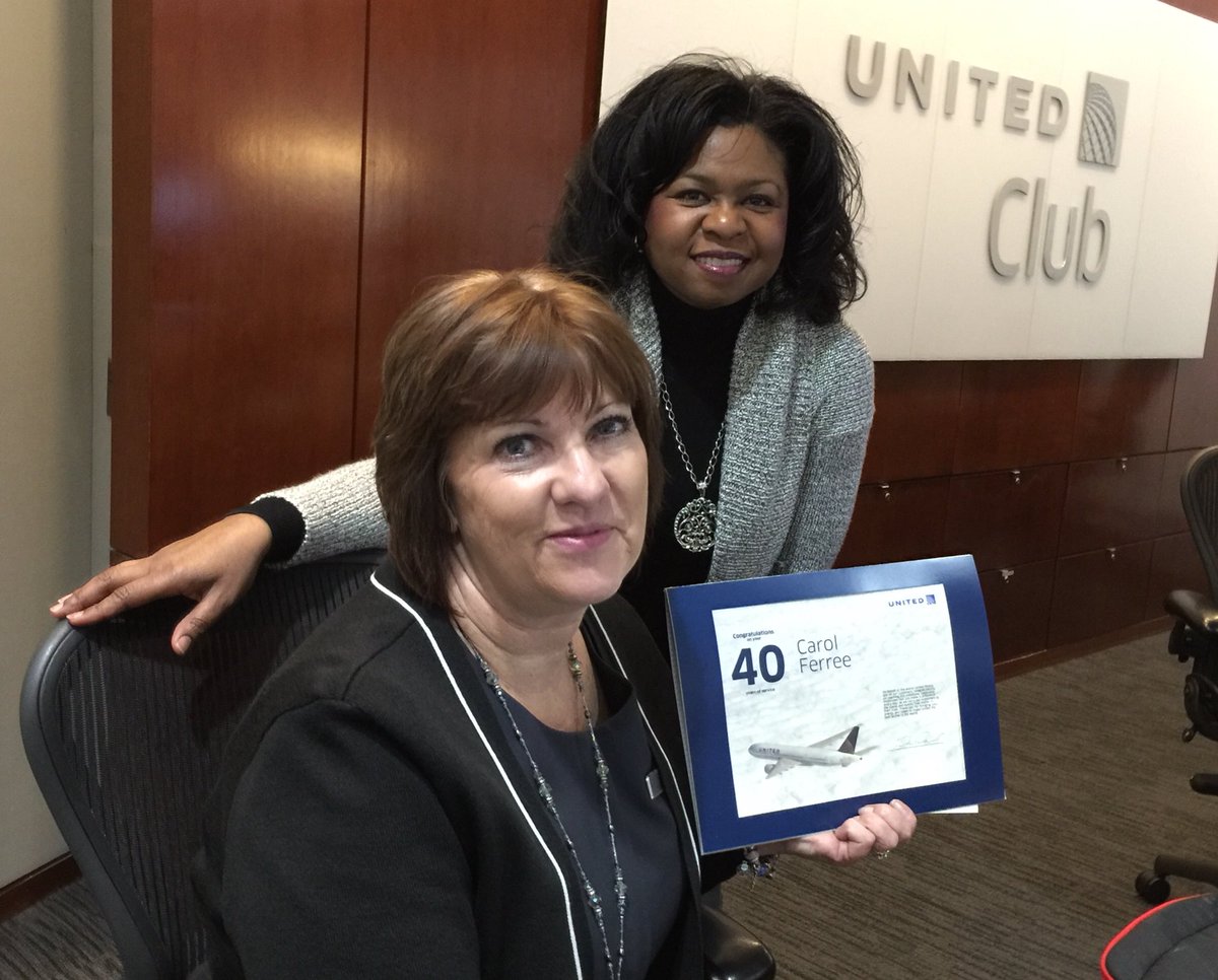 40 years of Fabulous! Congrats Carol Ferree on 40 years of service! #UnitedClub #UnitedInDEN