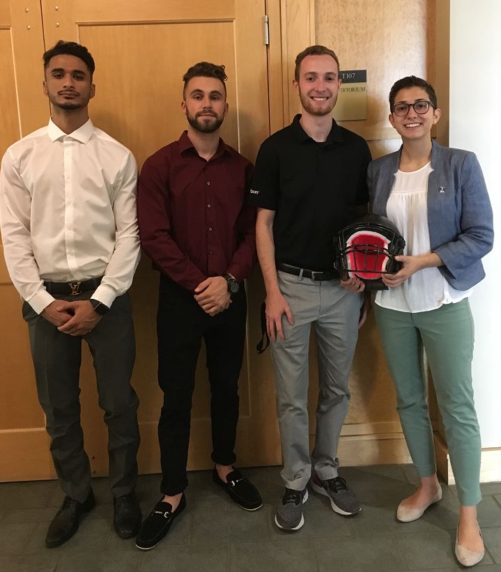 JeffersonUniv's tweet photo. Engineering students create a youth football helmet made of bendable material @CBSPhilly reports. "The new helmet was presented Tuesday, coincidentally, as new research was released about young football players &amp; their increased risk for brain injuries." (https://t.co/IIyHrq8XqE) https://t.co/dE41x2Ocub