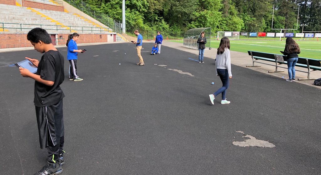 pmahaney's tweet image. How do you keep students engaged during state testing? Learning to code with #Sphero at Disco in the sunshine. “This is soooo cool!” #weLearnVPS