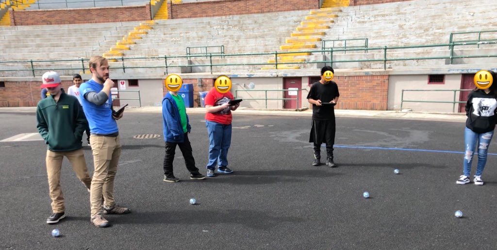 pmahaney's tweet image. How do you keep students engaged during state testing? Learning to code with #Sphero at Disco in the sunshine. “This is soooo cool!” #weLearnVPS