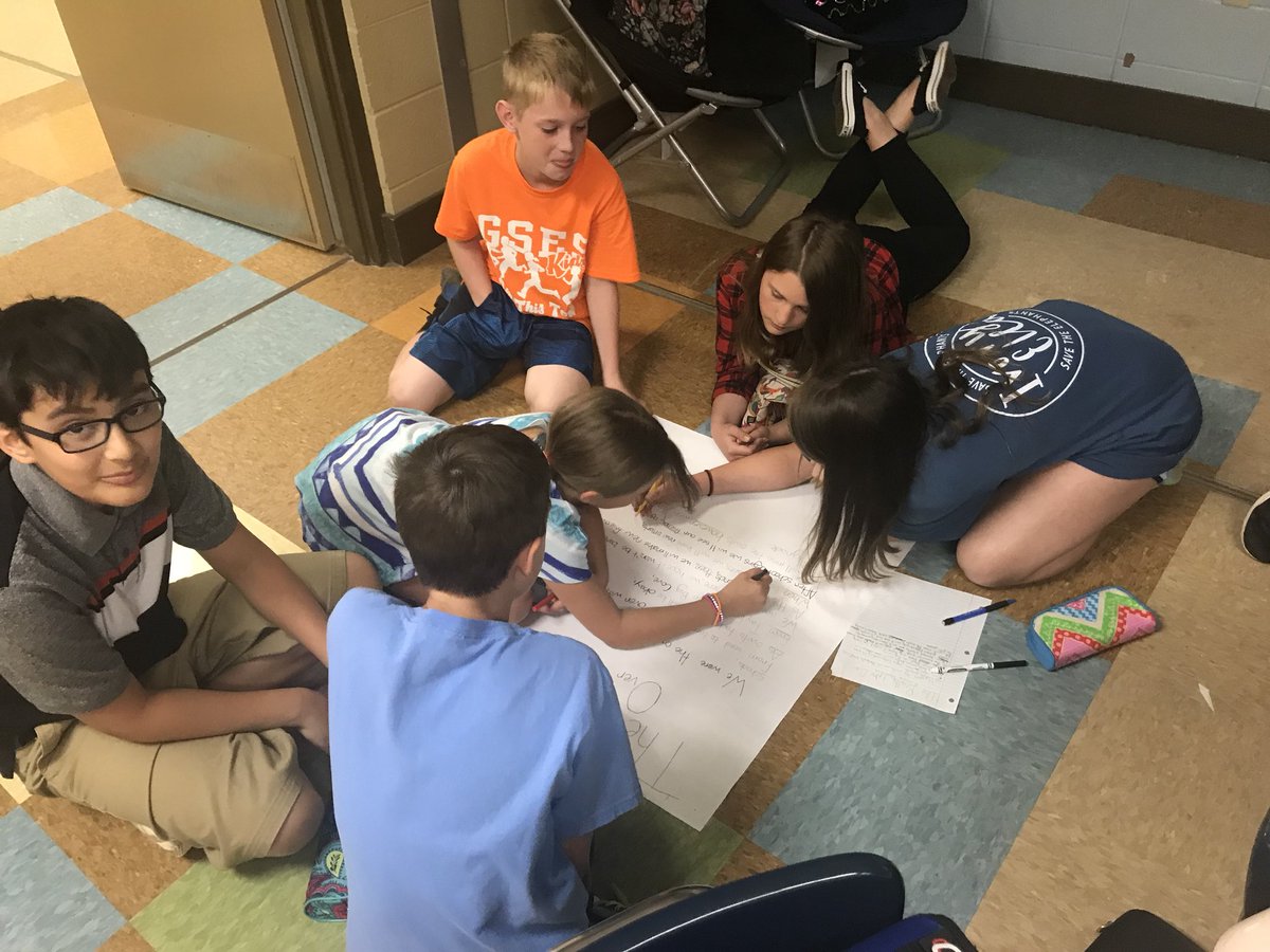 msquarlesclass's tweet photo. Learning about Transition Words in English Class this week! Student groups were tasked with creating a poem about transitioning from 5th grade to 6th grade! The poem had to have a creative title &amp; a transition word in each line! #5thGradewithMsQ✨ #ELA #TransitionPoems @HSVk12 https://t.co/WRtGjzrL8p