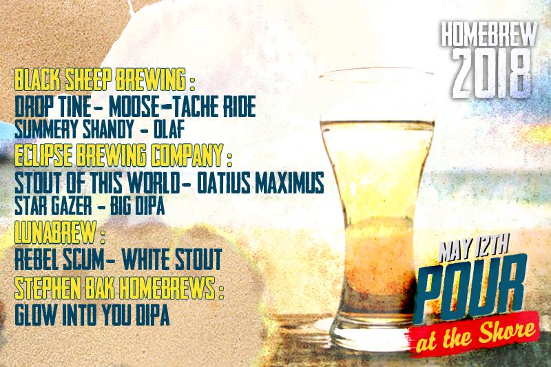 Less than 2 Weeks to Pour at the Shore Craft #BeerFest in Stratford May 12! Excited to announce the third round of #HomeBrews joining us at the Festival: Black Sheep Brewing; Eclipse Brewing Company; LunaBrew; Stephen Bak Homebrews! Buy tickets today at pourattheshore.com!