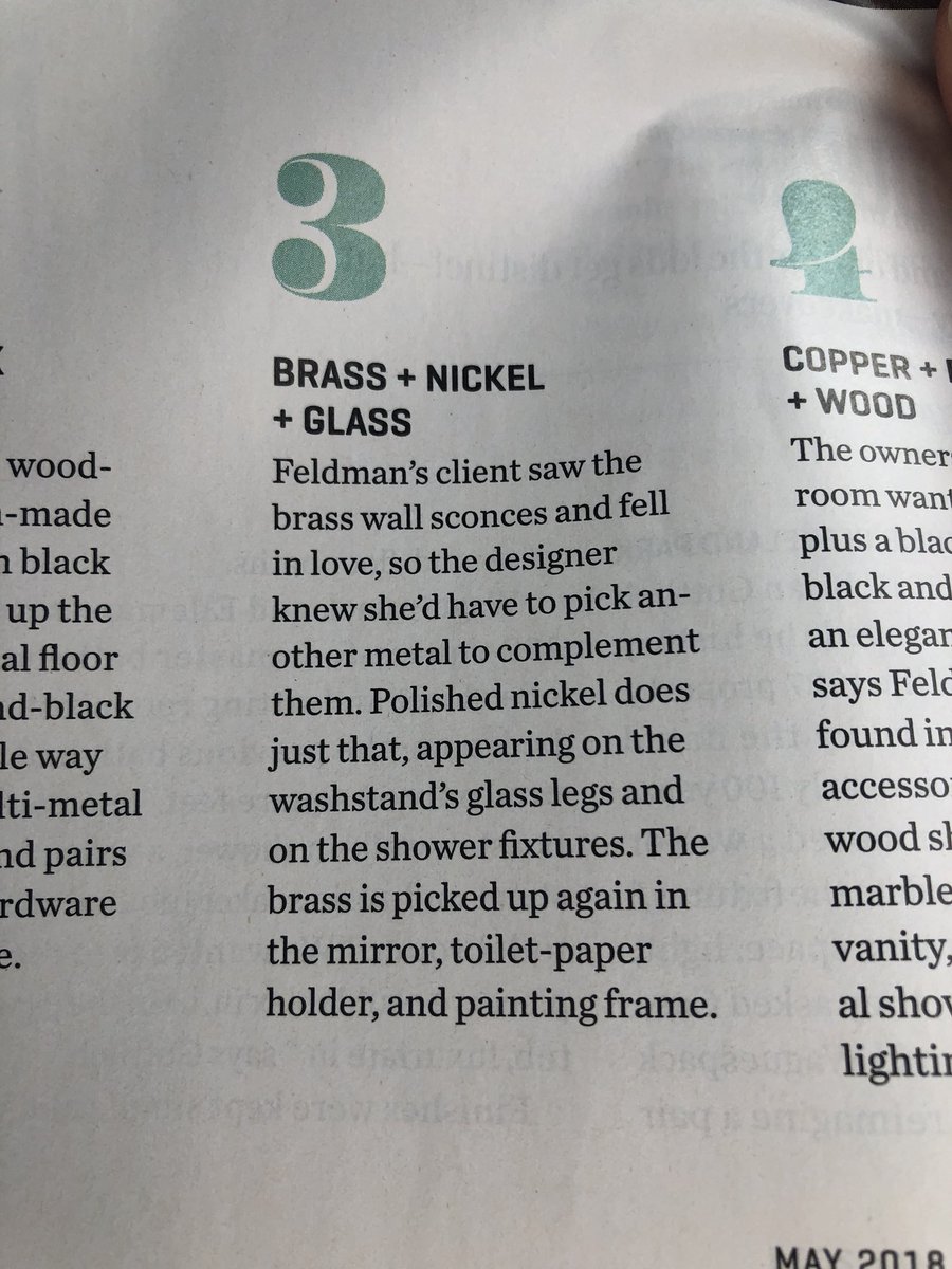 When mid-flight and open up @washingtonian to see photo of your guest bath designed by @ZoeFeldman in your last house. Miss that bath, but glad to have same sconces in our new house!! #washingtonian #design #canwerecreate #love #beautifulbathroom #waterworks #restorationhardware