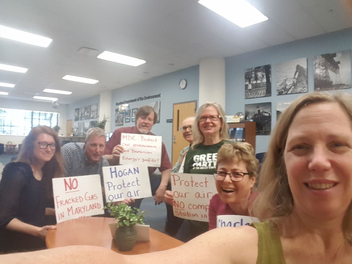 Second sit-in at the <a href="/MDEnvironment/">MD Environment</a> in Baltimore. We're here with <a href="/wercovepoint/">We Are Cove Point</a> calling on <a href="/GovLarryHogan/">Governor Larry Hogan</a> to stop fracked gas expansion in MD! #NoNewPipelines #FrackNo