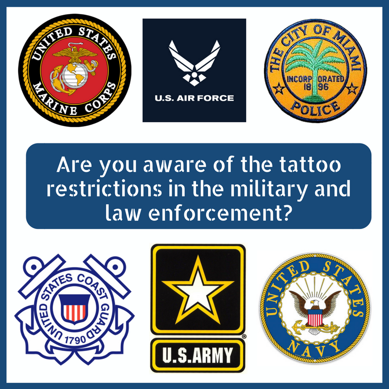 MiamiInkOff's tweet photo. Thinking of joining the police academy or the military? Did you know that you can't have tattoos in your neck, face, or hands unless they relate directly to the force? Contact us at (305) 423-1515 and make the first step towards your new career path! #MIO #tattooremoval #inkedup https://t.co/cWm2yJgW03