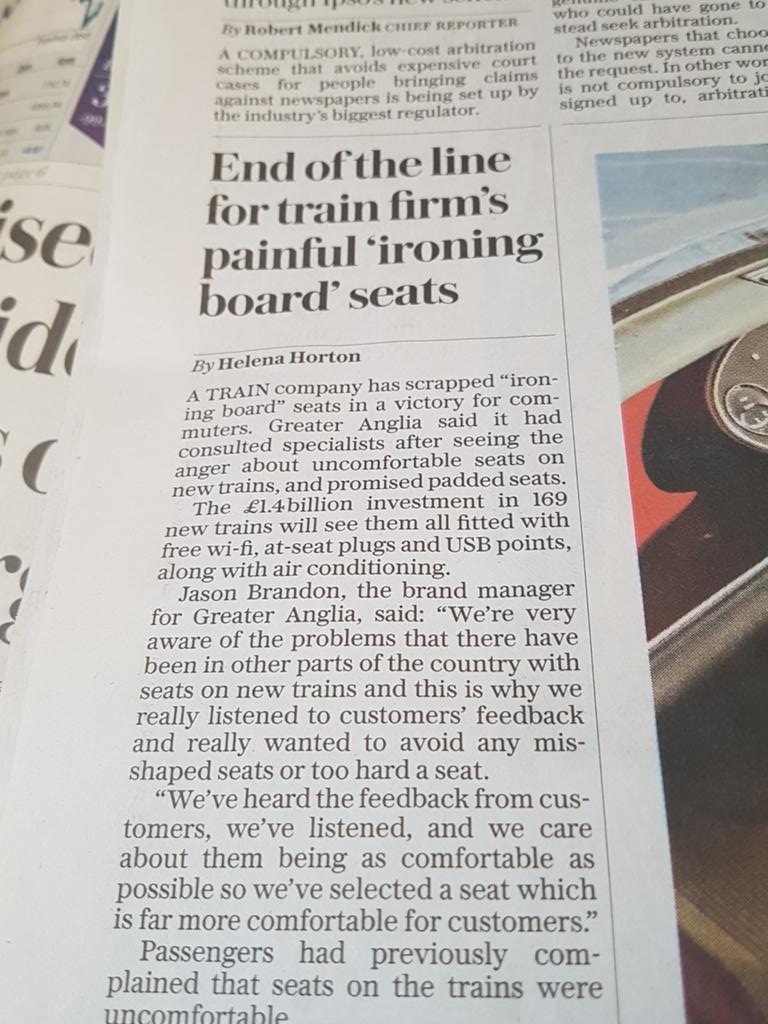 Rice0211A's tweet image. Hurrah! About bloody time @greateranglia ! #seatgate