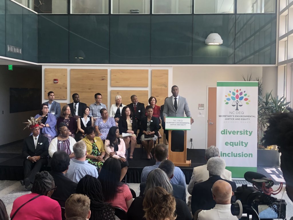 chandrattaylor's tweet photo. NCDEQ Secretary Michael Regan delivering remarks at his Environmental Justice and Equity Advisory Board introductory reception.#aggie https://t.co/Mld6e4MALY