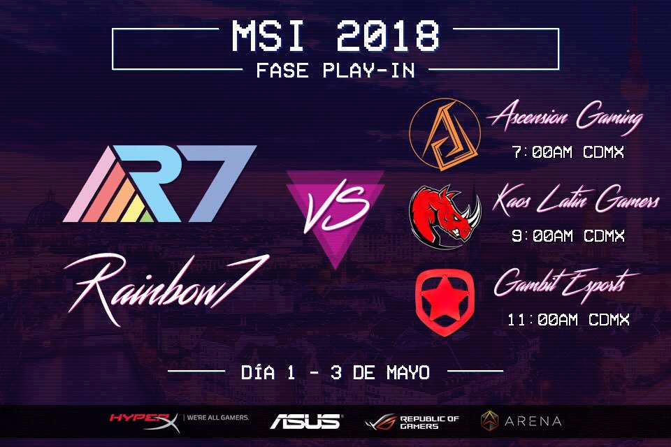LyonLATAM's tweet photo. Les dejamos los horarios para el #MSI

#GoR7🌈 https://t.co/xsnBHIQabw
