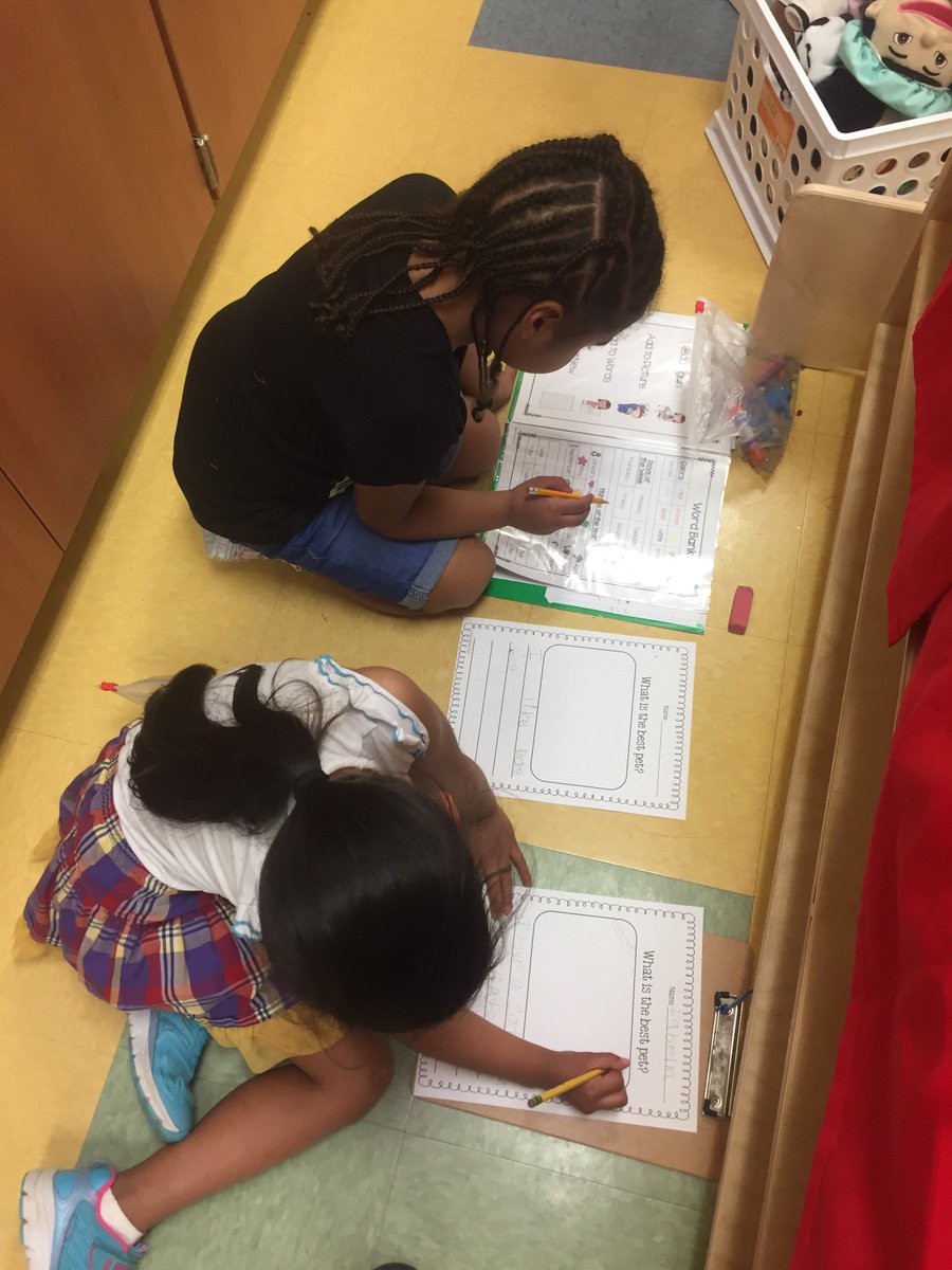 MsDalseysClass's tweet photo. We have been enjoying flexible seating options during writing. @PtPleasantAACPS #kindergartenwriters https://t.co/uvC0ZCMtQP