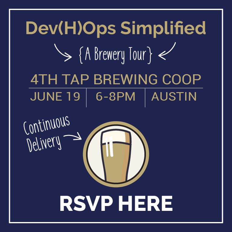 cloudatsol's tweet image. Can't make it to @DoDAustin? Come to our Dev(H)Ops Happy Hour in June!
bit.ly/2IaWyAP
#devops #devHops #devopssimplified #howhoppyareyou #devopsontap #APIsandIPAs #howhoppyareyou #continuousdelivery #continousbrewery #RESTwithabeer #testresponsibly