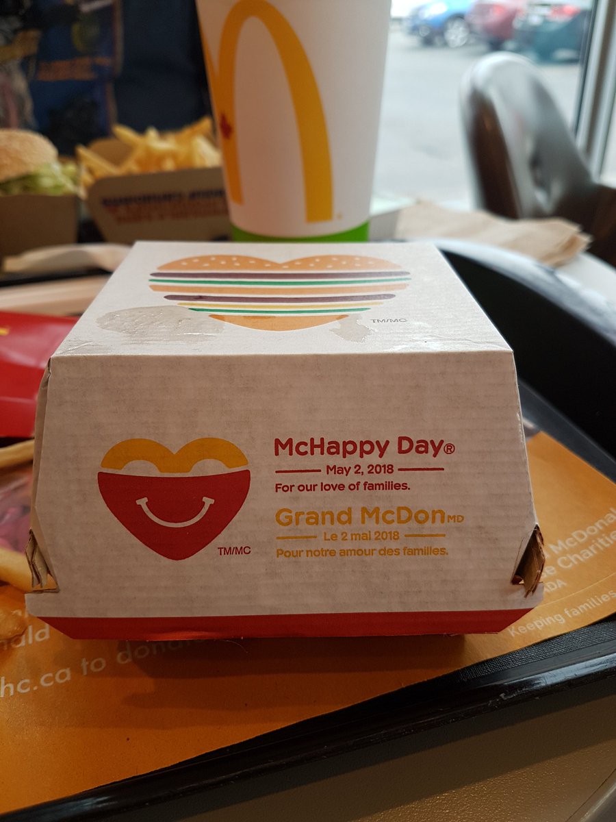 Mchappy Day today!  Get out to support an important cause! #McHappyDay