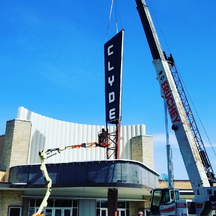 ClydeTheatre's tweet photo. Our sign is going up! https://t.co/ElRbmIHTxd