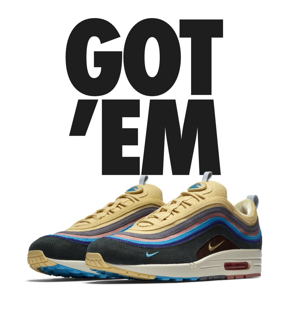 sidneycmoore's tweet photo. The Nike Air Max 1/97 VF SW is yours. Thanks @SeanWotherspoon https://t.co/bxn5DmY2Jo