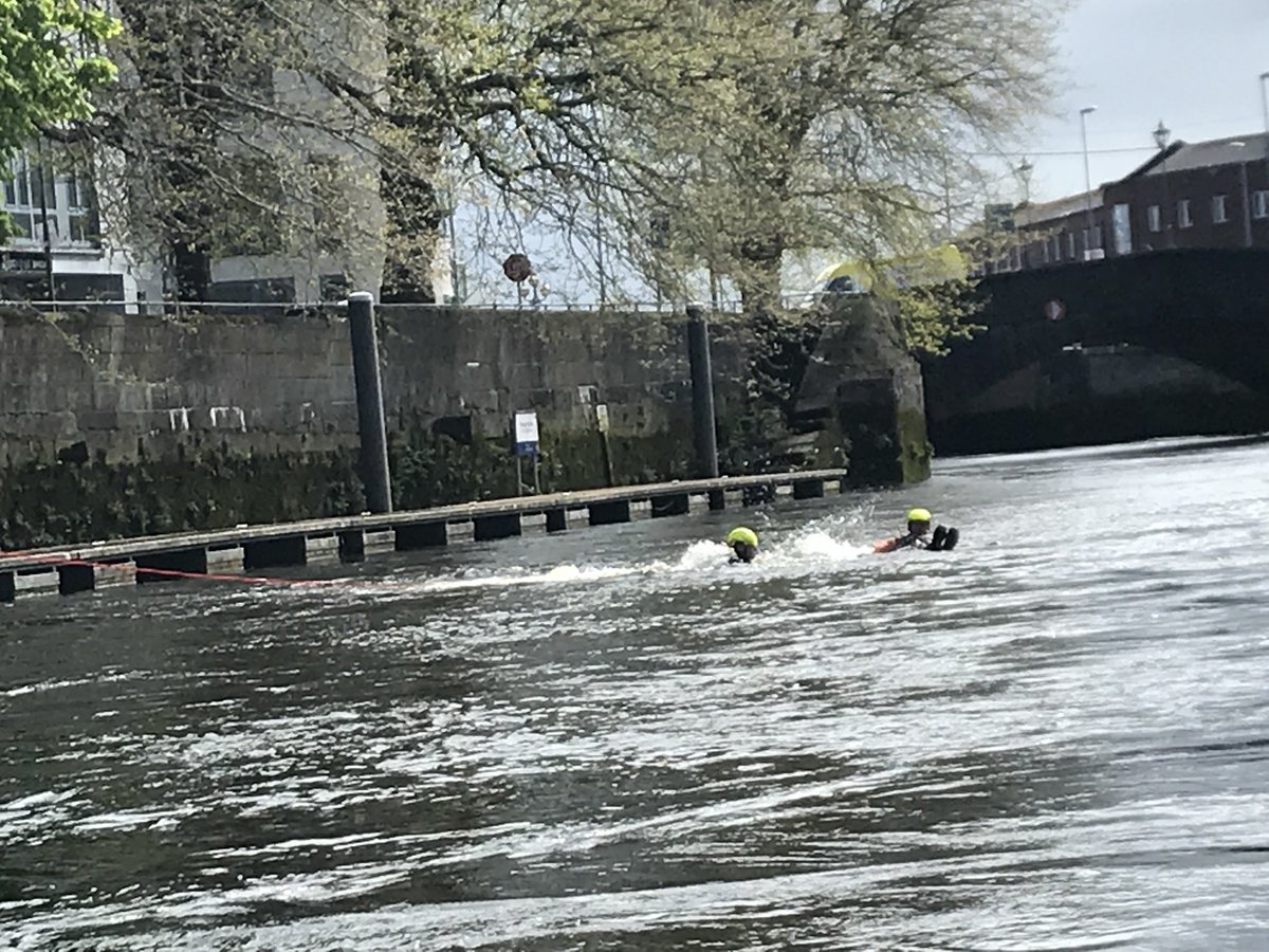 colum_mccarthy's tweet photo. Day 3 Swiftwater Rescue Technician training for our new recruits. Live bait rescues on the Abbey River with our Swiftwater craft #fireswift for downstream cover @LimerickFire @Rescue3europe @R3SAR https://t.co/i7NtWdWmiG