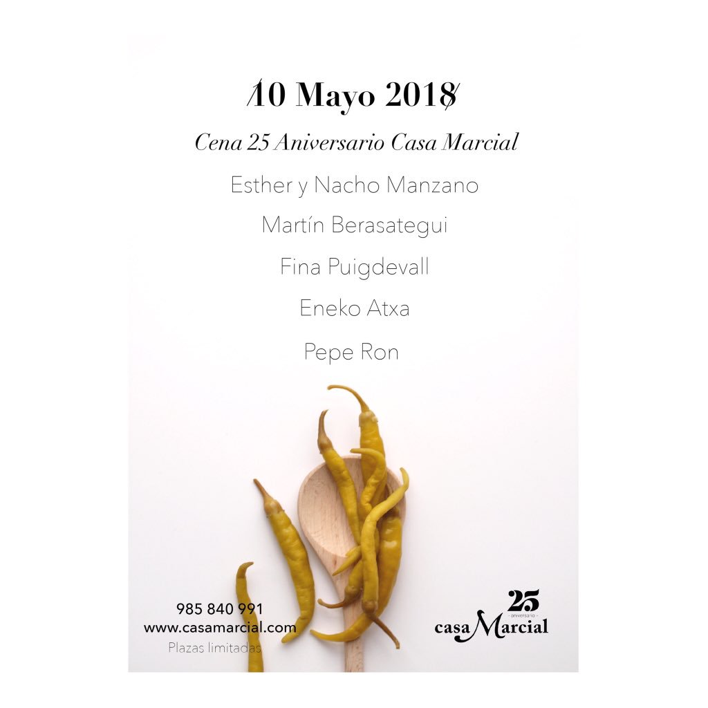nachomanzano's tweet photo. La semana que viene Esther y yo cocinamos entre grandes amigos. Fina Puigdevall, Martín Berasategui, Pepe Ron y Eneko Atxa.
.
Tlf. 985 840 991.
https://t.co/8ASe8dV5Ur
.
PD: La próxima será el 24 de Mayo. Quién nos acompañará esta vez...? ¡Estad atentos! 👨🏻‍🍳 #casamarcial https://t.co/4lvgmRBWtQ