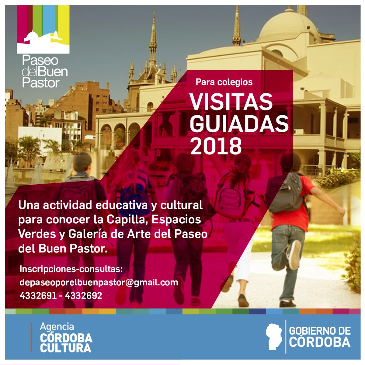[De paseo por el Buen Pastor]  La actividad educativa y cultural del Paseo ​está destinada a instituciones de nivel Inicial,  primario, secundario. Recorridos integrales por la Capilla, Espacios Verdes y Galería de Arte con su #historia, #valoresartísticos #arquitectura