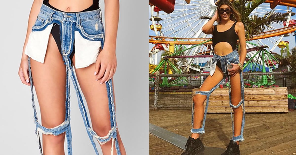 9GAG ❤️ Memeland on X: These $168 Extreme Cut-Out Jeans Makes You Feel  Like You'd Never Understand Fashion    / X