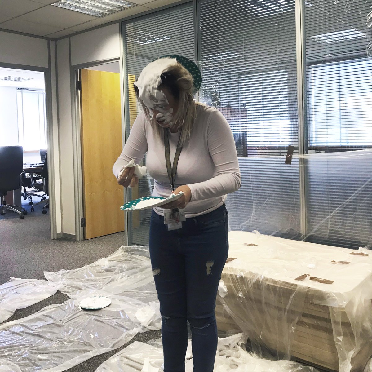 bgocareers's tweet photo. Things got a bit messy in our #Glasgow office last week as we hosted #PieYourManager to raise funds for @PEEK_Project ! The team raised Β£64. Thanks to all those managers who were brilliant sports! #Changes2018 https://t.co/pHMGdpdaEL