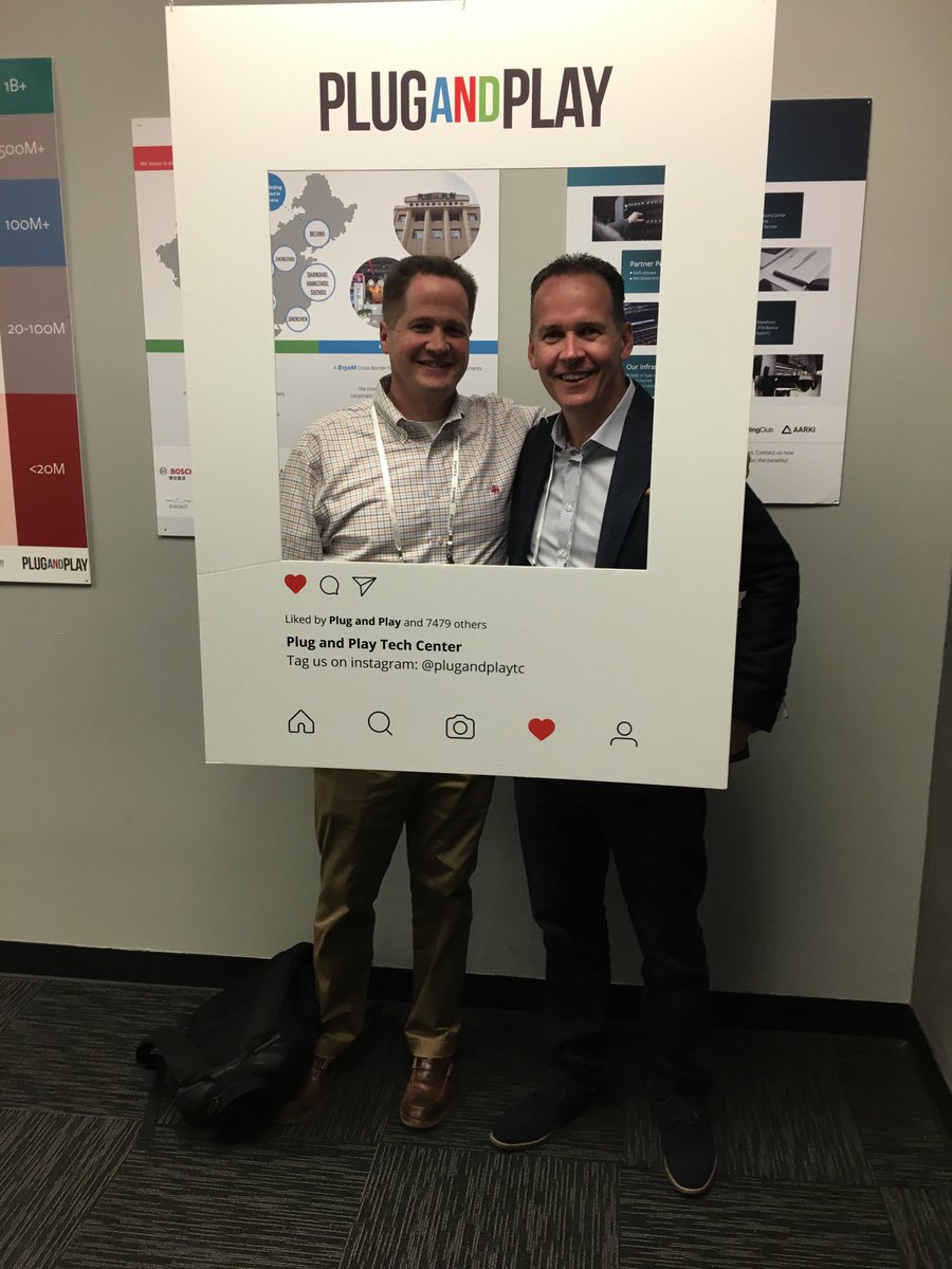 KPDougherty's tweet photo. Amazing experience visiting @PlugandPlayTC in Silicon Valley last week with Wayne Millar from our Group Benefits team and Daniel Sullivan from our U.S. technology team. Extraordinary innovation coming to life in the Valley! https://t.co/SX5O20PvWz