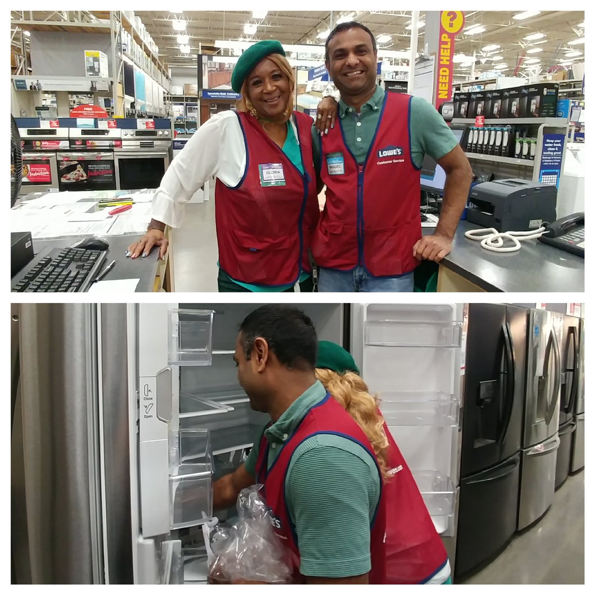 EstherJMartin2's tweet photo. Training on Majesty series and how to properly untape and make LG fridge ready for display @Lowes #505 Plano TX #MatteObsession #lgu #lowes https://t.co/AbAcv0cB3T