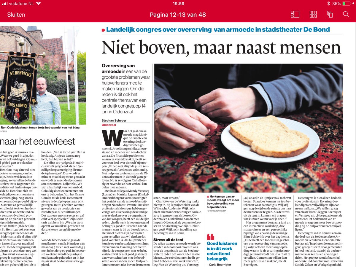 Mooi artikel over #armoedebestrijding in Noordoost Twente. Op 14 juni a.s. wordt hierover een landelijk congres in @theaterdebond in <a href="/StadOldenzaal/">Gemeente Oldenzaal</a> georganiseerd!