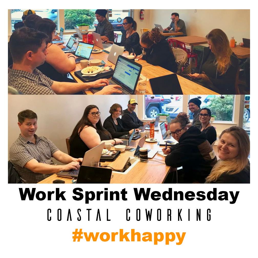 CoastalCowork's tweet photo. Join us for Work Sprint Wednesday on May 9th - A dead-simple but highly effective way to focus, get a lot of work done, and actually enjoy it. Bring your laptop or latest project, join the coworking meetup and check out this new space!
#coastalcoworking #courtenaybc #weareyqq https://t.co/fP5neBbOtv