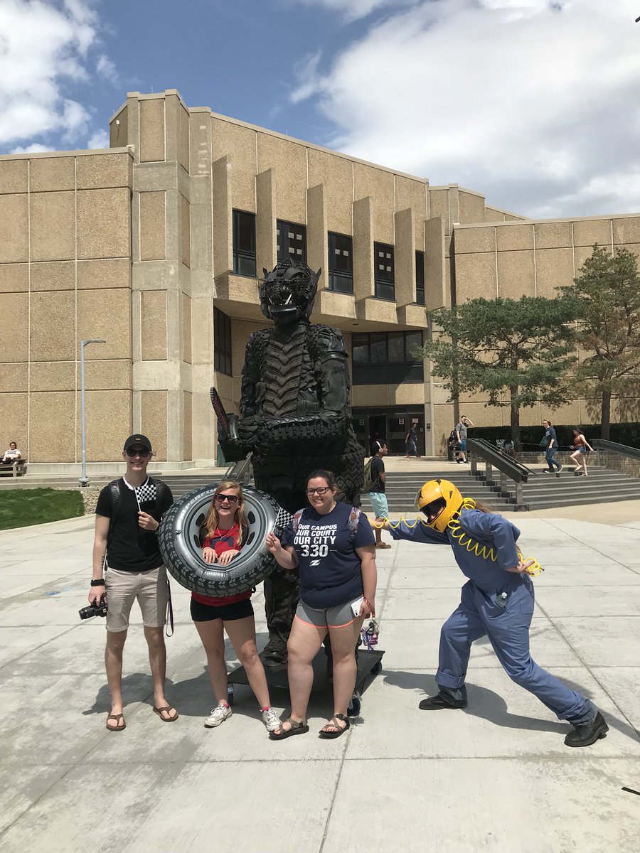 thetiremonster's tweet photo. Hey @uakron I’m on campus today to promote action to stop global deforestation for rubber. Come stop by and say hi! #DrivingDeforestation #TeamZippy #rubber #tires #deforestation https://t.co/ySungK5iRx