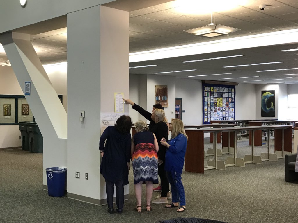EHHSPrincipal's tweet photo. EHHS teachers diving into the @neasc 2020 Standards on a nice, leisurely gallery walk during our afternoon professional development activities. #WeAreEHPS #ehhsEXPLORES #ehhsEMPOWERS #ehhsACHIEVES https://t.co/dyxcdrgteU