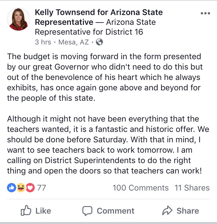 rep kelly townsend on twitter not saying we will be here until