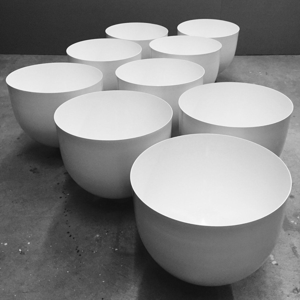 A flock of all white Homespun lights ready to be assembled.
#lightingdesign #interiordesigner