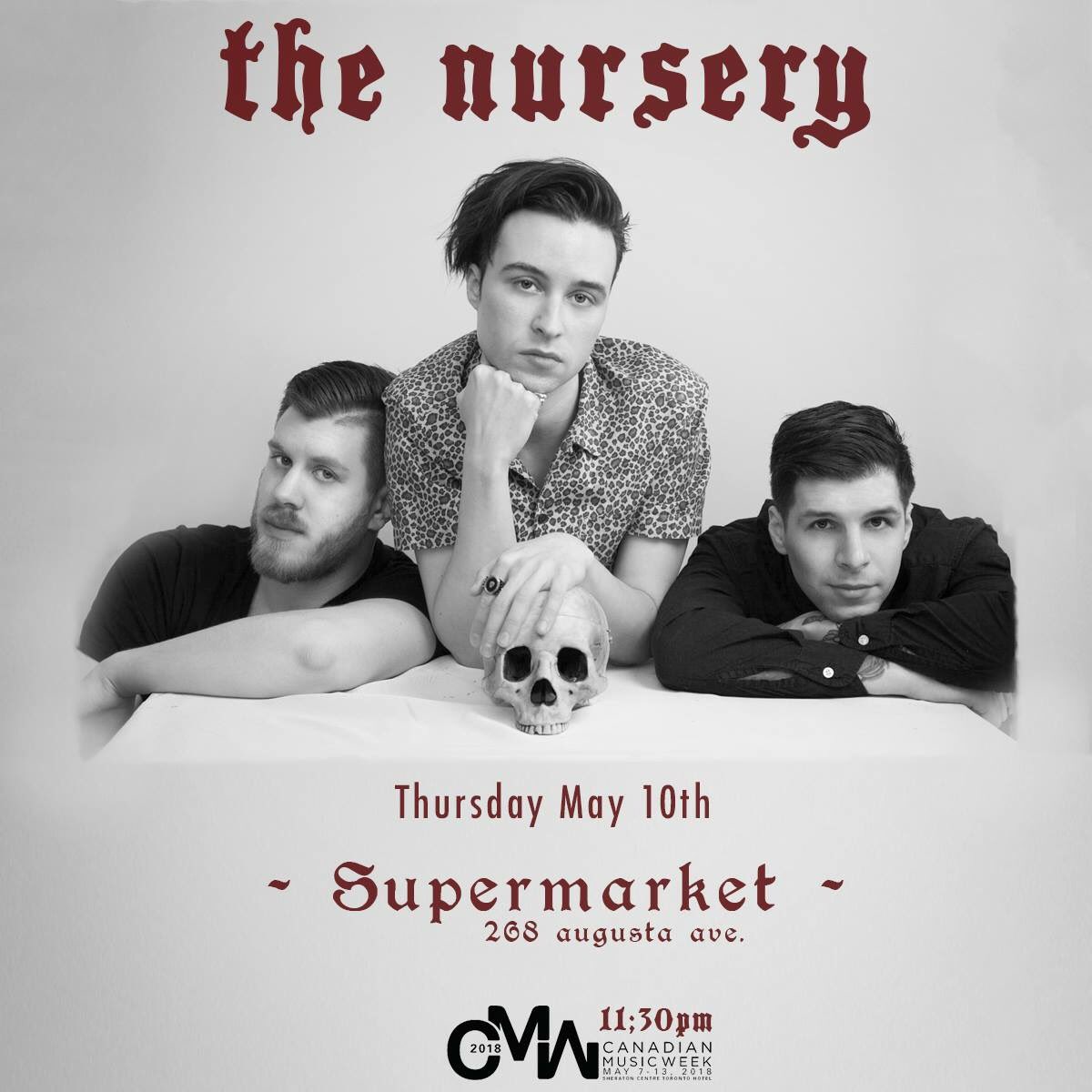 Getting excited for <a href="/CMW_Week/">1</a> Hope to see you all out for <a href="/thenurseryy/">𝖙𝖍𝖊 𝖓𝖚𝖗𝖘𝖊𝖗𝖞</a>, <a href="/MarlonChaplin/">Marlon Chaplin</a> and <a href="/BeautifulNthng/">Beautiful Nothing</a>’s showcases on May 10th <a href="/supermkttoronto/">Supermarket</a>  #CMW2018