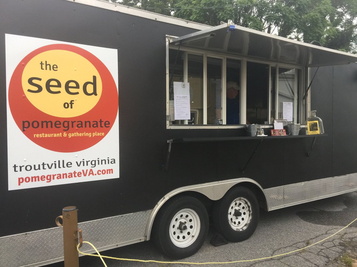 pomegranateva's tweet photo. RT @pomegranateva: Tomorrow, the SEED of Pomegranate, our food trailer, will be serving from 5:00 - 9:00 at the Daleville Town Center for a concert by the Kings. See you there! https://t.co/JN1A4eRJSI