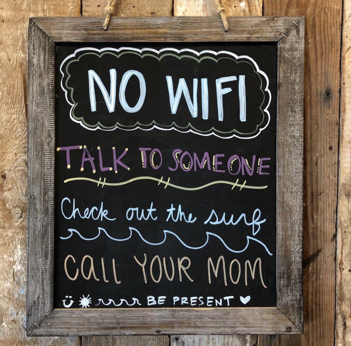 bretteldredge's tweet photo. Stumbled upon this sign at breakfast the other day...such a good reminder! Anyone else agree that we are on our phones way too damn much?!(like right now 😂😜) https://t.co/28Y8lBcbKu