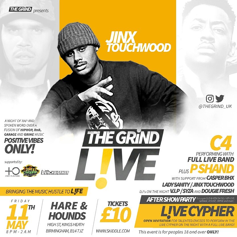 We are excited to have <a href="/JinxTouchWood/">TRILL TROY ⚡️</a> joining us next Friday at The Grind Live!

Dont miss this! Tickets are moving! 

Ticket link in bio
#thegrindlive18 #thegrinduk #livemusicbirmingham #kingsheath #positivevibes #kingsheath #birmingham #thebenchwarmer  #danescatering