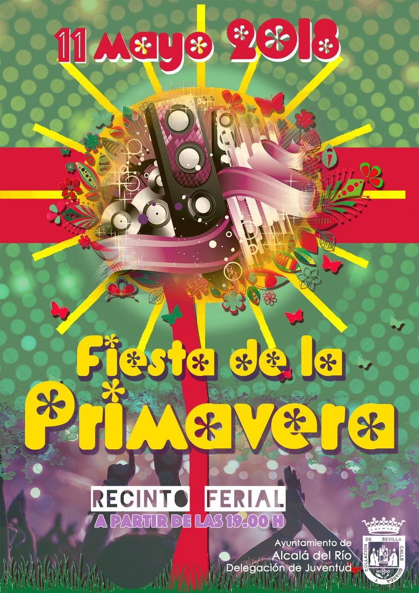 AytoAlcalaRio's tweet photo. El próximo 11 de mayo llega a #AlcaládelRío lo que muchos ya estaban esperando ¡¡Fiesta de la Primavera 2018!! #DelegacióndeJuventud  #Primavera #fiestajuventud #amigos #música #fiestadj https://t.co/xBNzjE4ozo