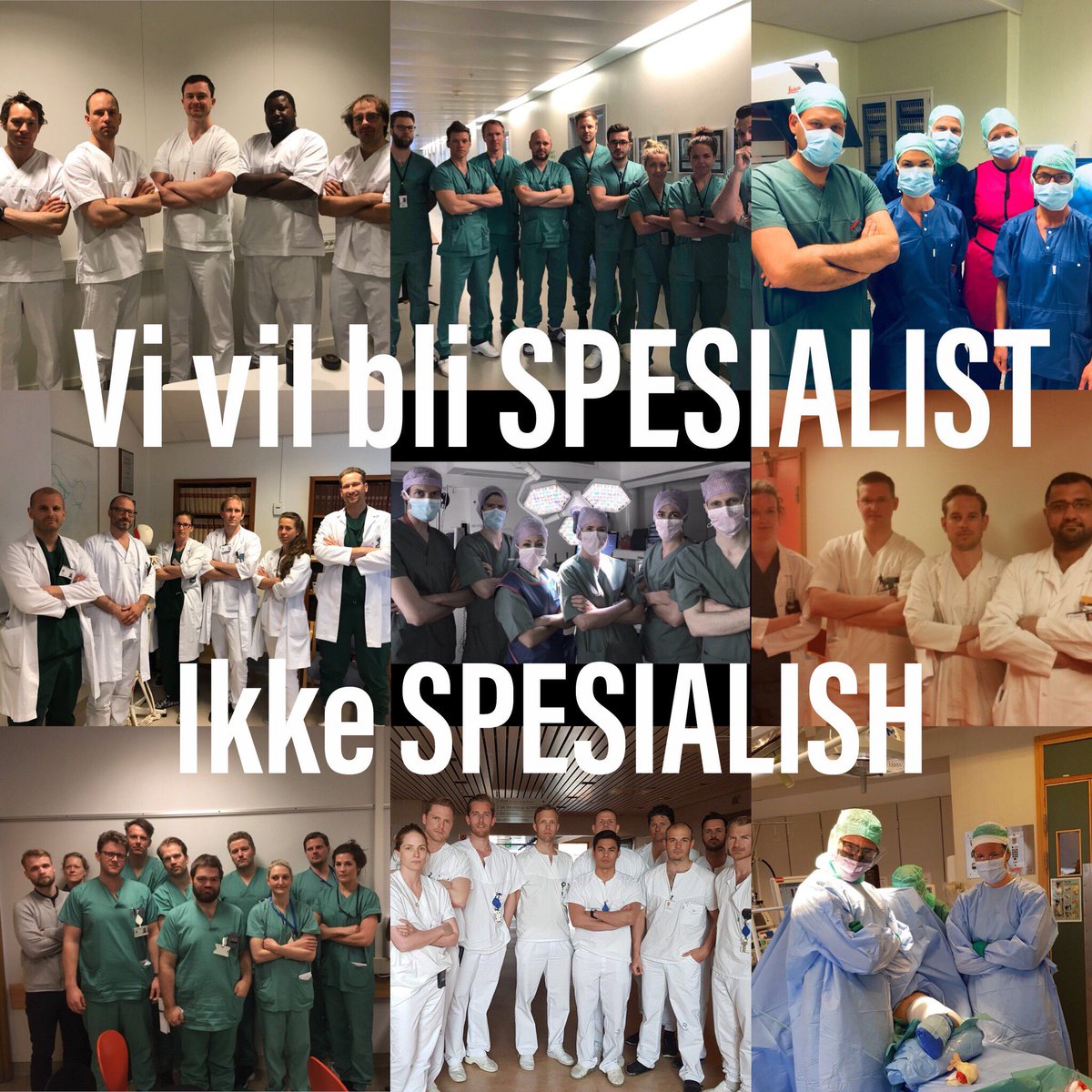 UngeOrtopeder's tweet photo. LIS i ortopedi og de kirurgiske fagene står samlet om å få prosedyrelistene lovfestet i sammenheng med de nye spesialistreglene. #BentHøie, vi vil bli SPESIALIST ikke SPESIALISH!
#jatilprosedyrelister #spesialish #ungenorskekirurger https://t.co/jYTkERdQfU