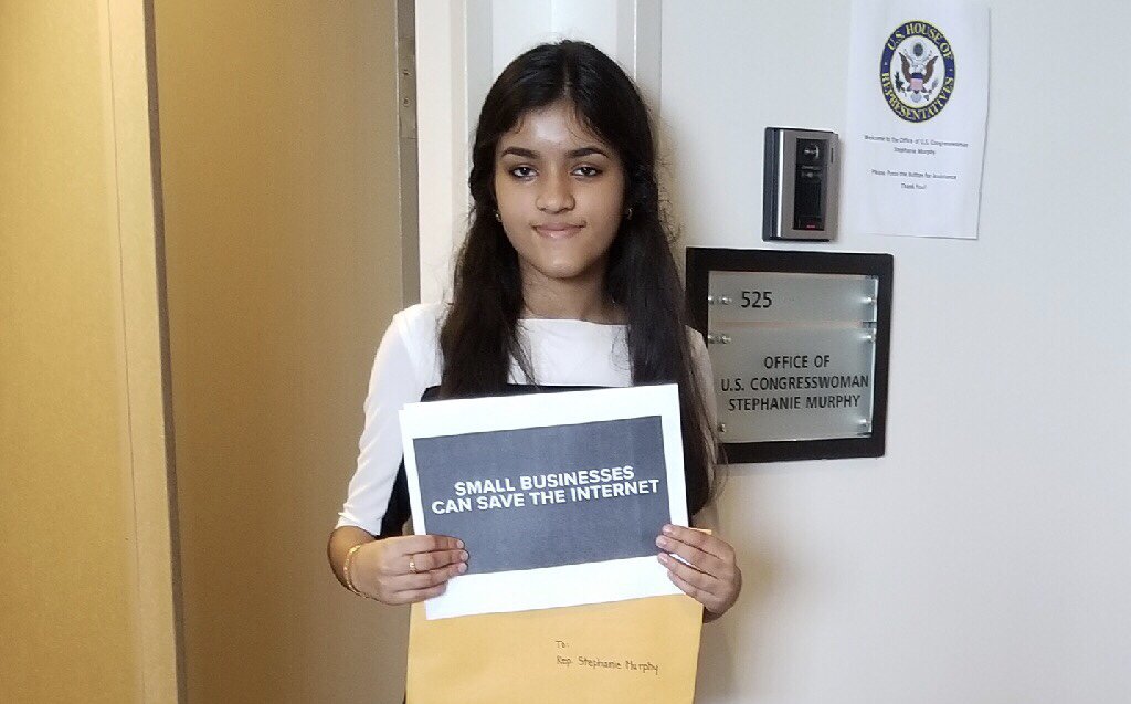 demandprogress's tweet photo. Today, Demand Progress members & small business owners delivered a letter supporting real #netneutrality on behalf of thousands of entrepreneurs and business owners to congressional offices across the US. From Salt Lake to KY, small biz needs the #opentinternet! https://t.co/255vFSIZvj