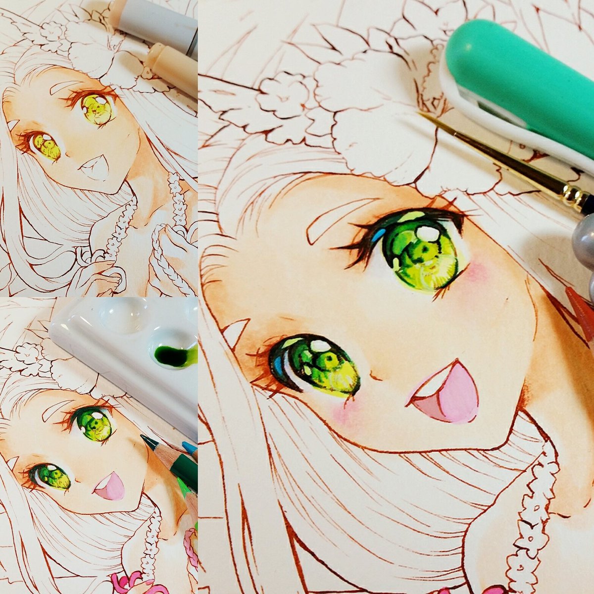 Nashi on Twitter: "Little #green eye step by step #tutorial 😉 🎨Tools