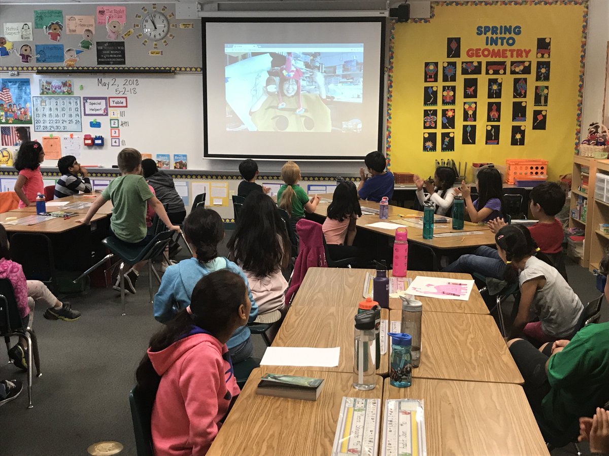 mindywrites's tweet photo. Thank you @inkyelbows for your AMAZING Skype author visit with Hearst Elementary today! It was so fun and inspiring! The kids (and adults!!!) loved it! https://t.co/LWxKcE5f8F